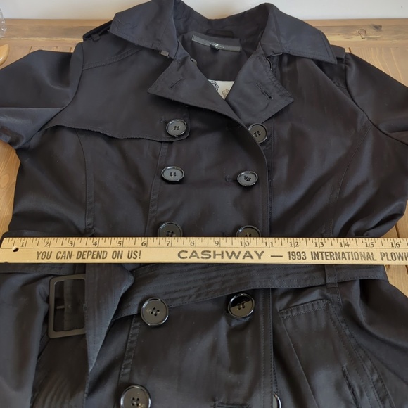 7 for all mankind Black Trench Coat Belted - Picture 6 of 11